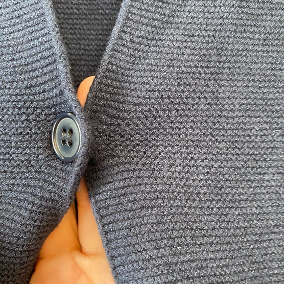 Indi & Cold Women's Blue Angora Blend Knit Single button bell sleeve Cardigan LG - Picture 4 of 12